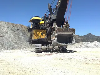 An electric mining shovel at the Bingham Canyon open-pit copper mine